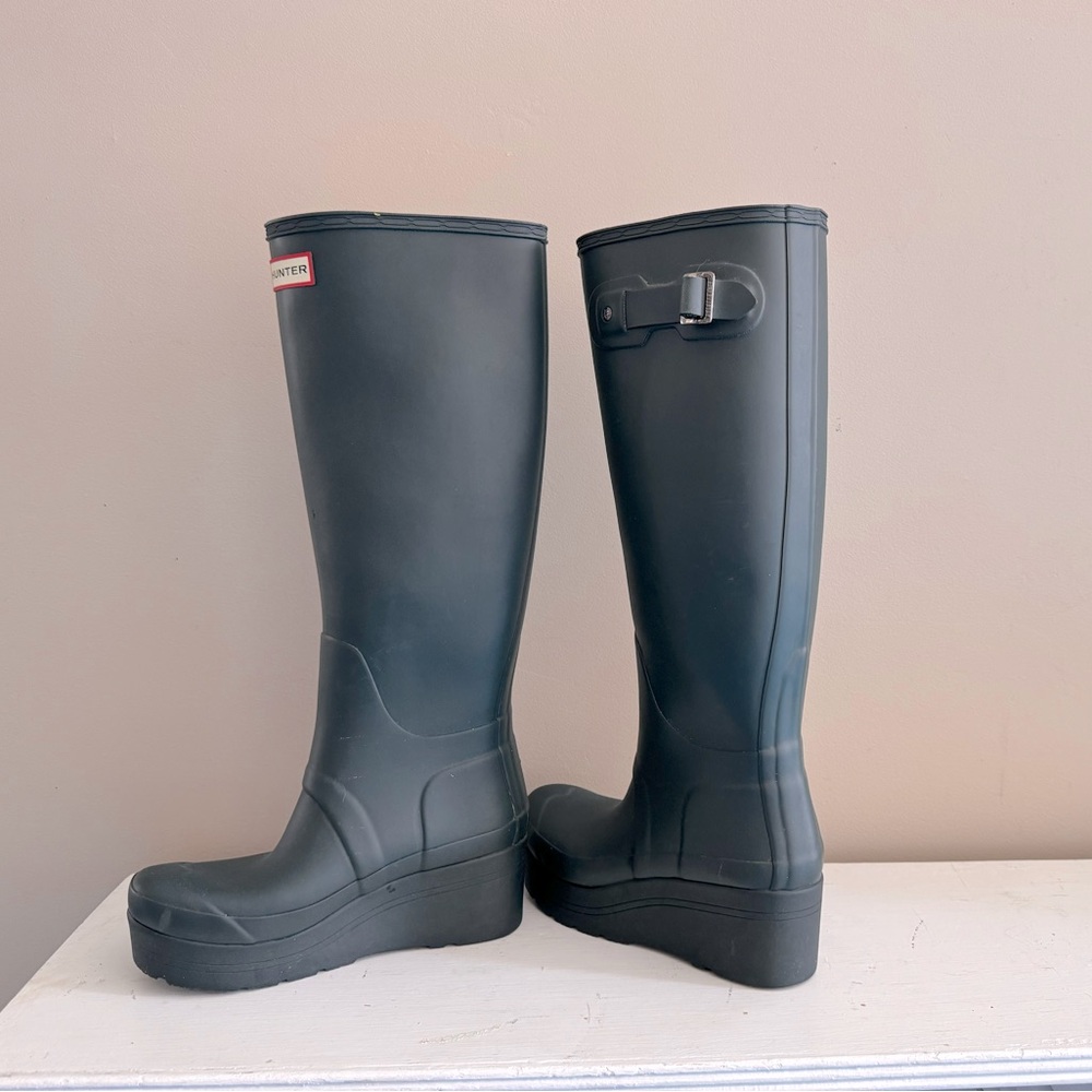 Hunter tall platform boots